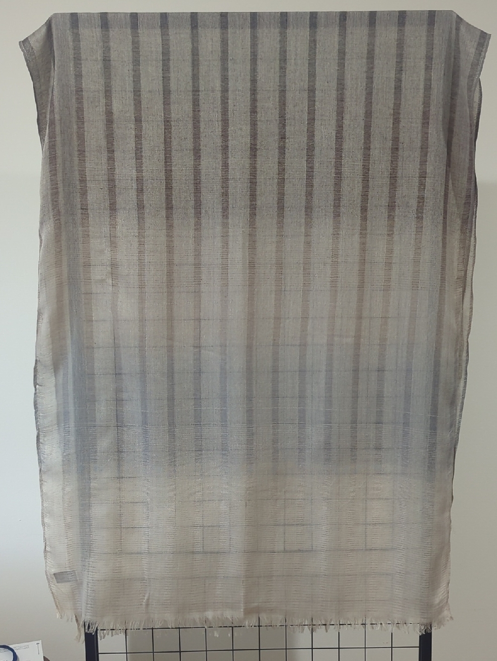 Light Gray Sheer Striped Women's Shawl